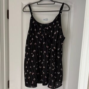 Torrid Black Camisole with Pink Butterfly Design